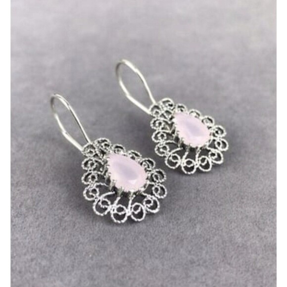 925 Sterling Silver Turkish Filigree Wedding Jewelry Set for Women, HandmadeGift - Picture 5 of 10